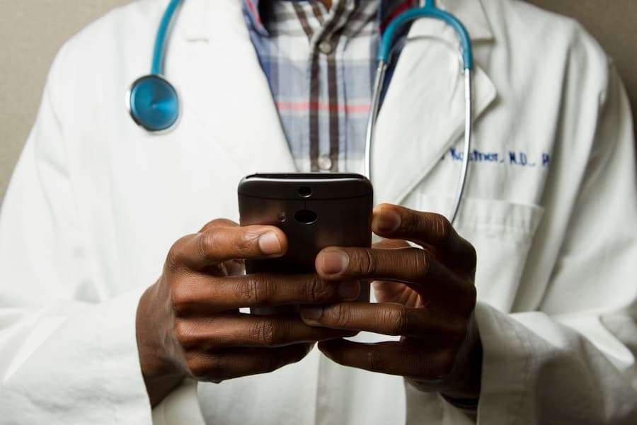 Healthcare professional with digital records